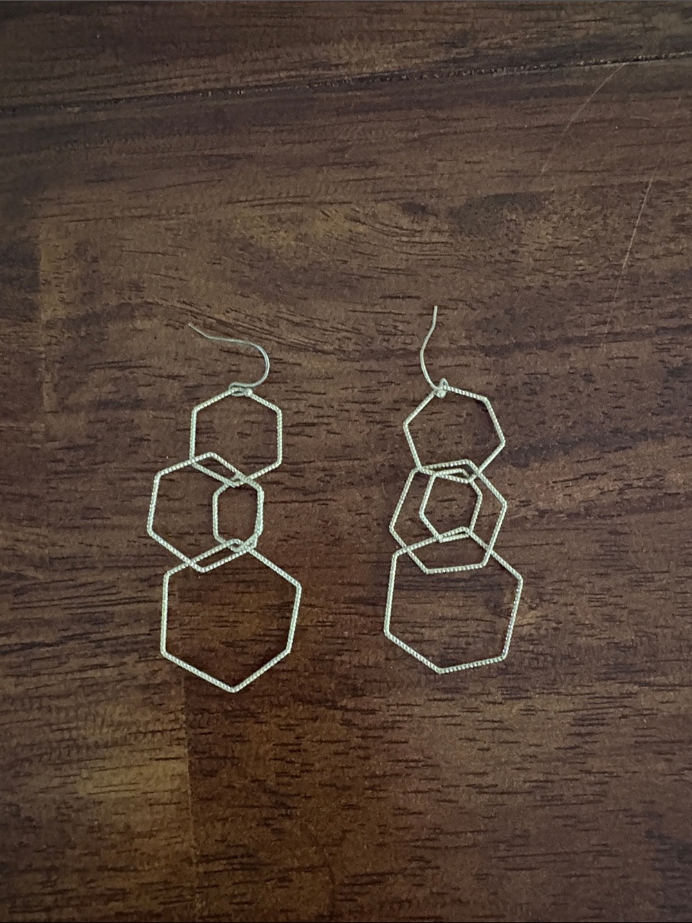Gold Geometric Hexagon Drop Earrings - Women Jewelry
